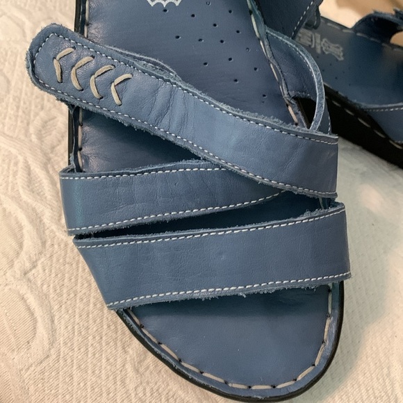 Blue Leather Sandals 41/10 - Picture 2 of 9